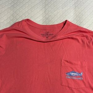 Vineyard Vines Salmon Tee with Logo Pocket
